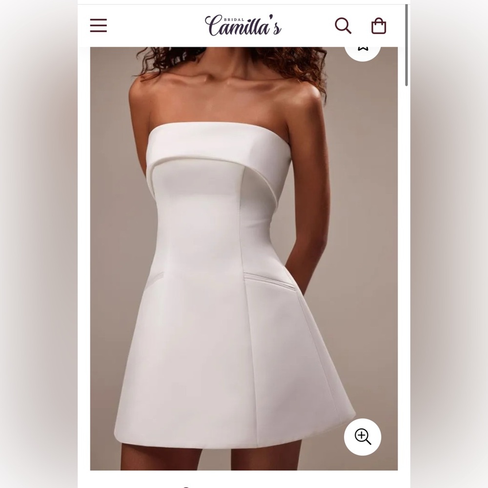 Camilla Strapless White Mini Dress